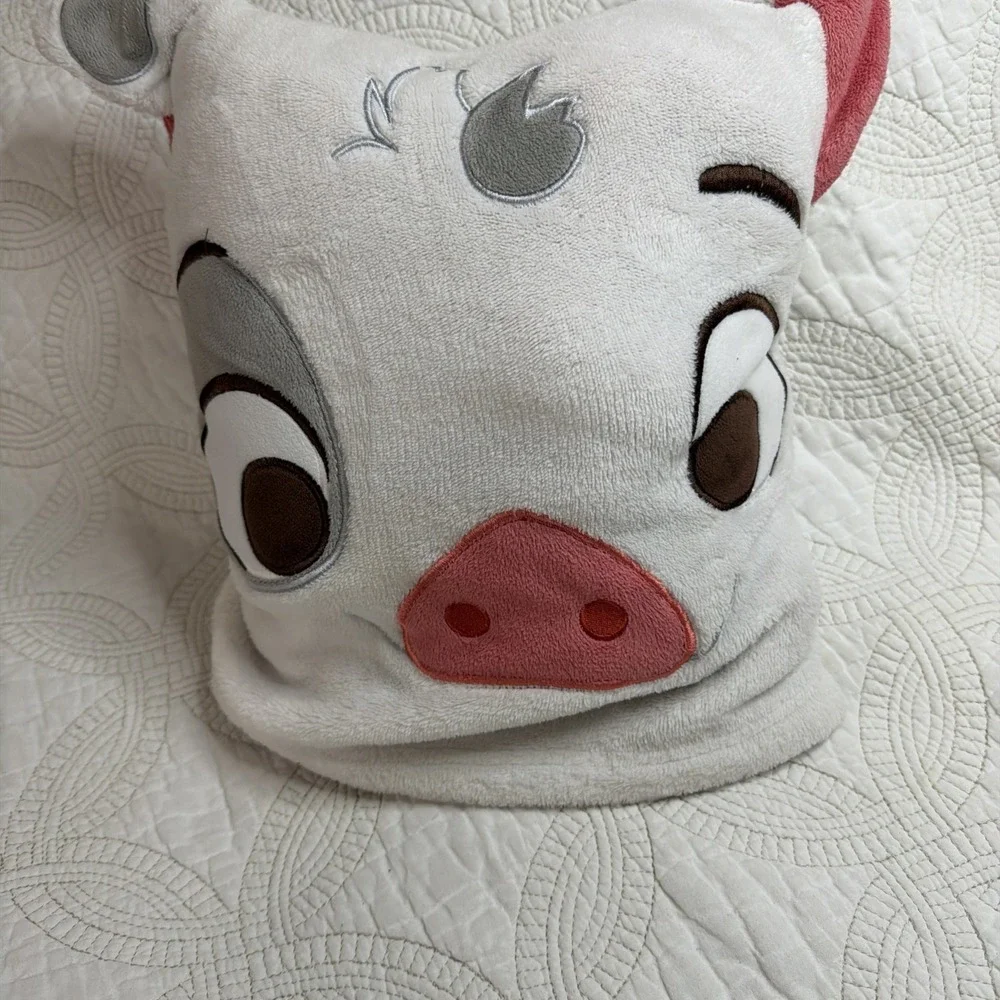 Disney Store‎ PUA Fleece Throw Pillow Blanket Moana Pig with Hood 48